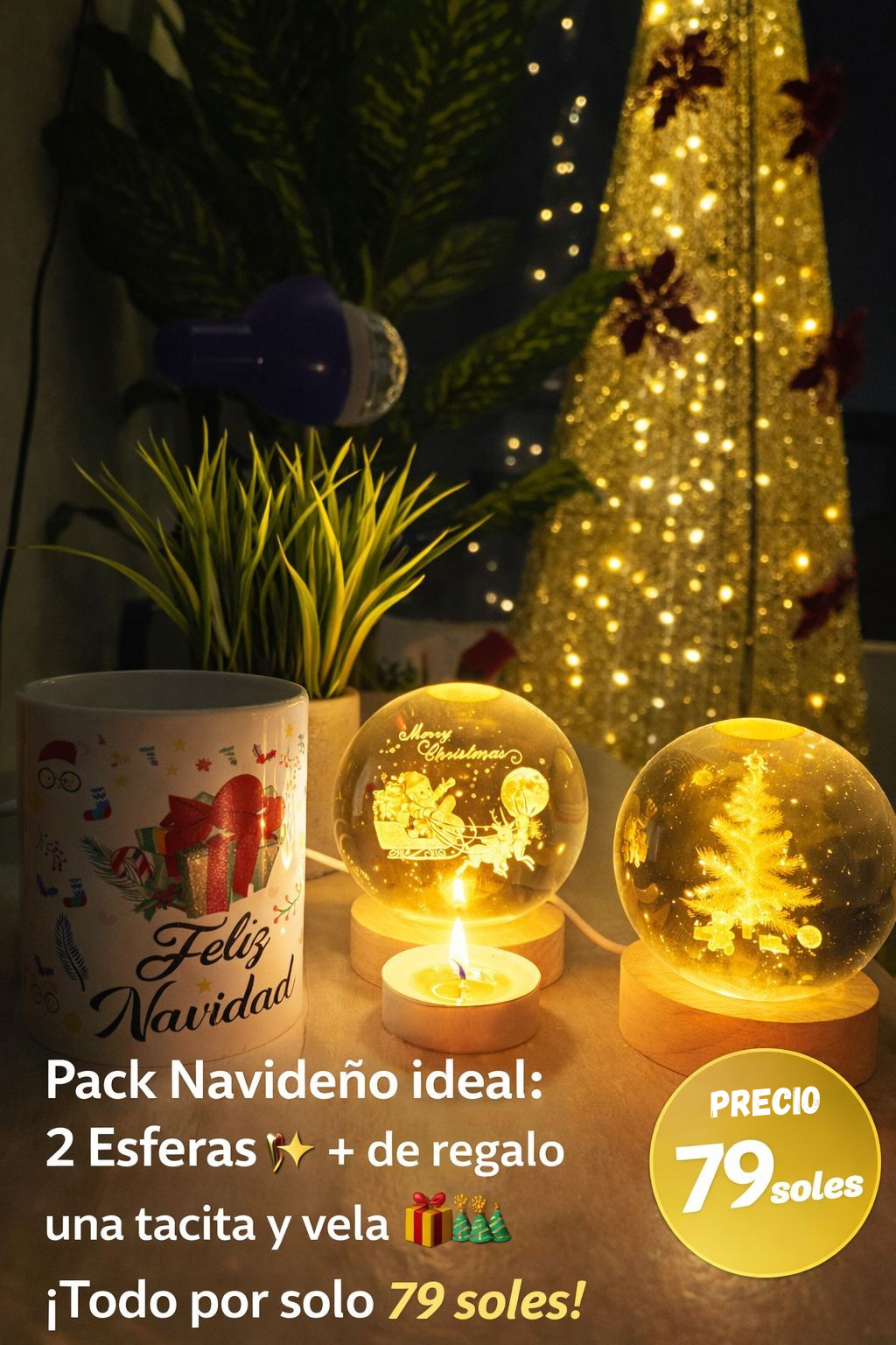 ESFERAS NAVIDEÑAS DE CRISTAL ✨🎄